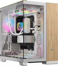 Arvutikorpus Corsair 6500X TG, Midi Tower, valge/bambus