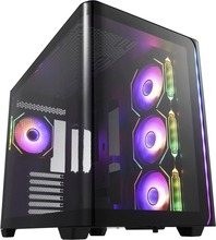 Arvutikorpus FSP M580-BA, Midi Tower, must, Tempered Glass x 2