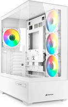 Arvutikorpus Sharkoon AK6 RGB, Tower, valge, Tempered Glass x 2