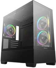 Arvutikorpus Deepcool CG380 3F, Midi Tower, must, Micro ATX, Tempered glass