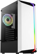 Arvutikorpus Aerocool Bionic v2, Midi Tower, RGB, valge/must