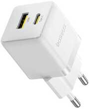 Seinalaadija Baseus Palm 20W, USB-C ja USB-A, QC3.0 PD3.0, valge