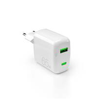 Seinalaadija Puro Elektrik Puro 65W GaN USB-A USB-C, valge