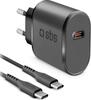 Seinalaadija SBS Wall Charger Kit, USB-C, 15 W, must