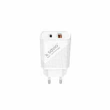 Seinalaadija Savio LA-04, USB/USB-C, 18 W, valge