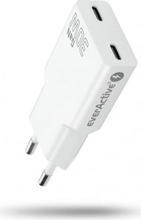 Seinalaadija Everactive SC-385Q Super Slim QC 4+, 30 W, 2xUSB-C, valge