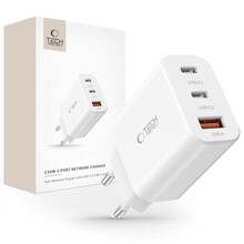 Seinalaadija Tech-Protect NC30W, 30W, 2x USB-C PD, USB-A QC 3.0, valge