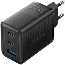 Seinalaadija Vention FERB0-EU, 2xUSB-C, USB-A, 65W, must