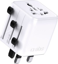 Reisiadapter SBS TEADAPTUNI, universaalne, 2500W, valge