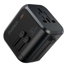 Reisilaadija Choetech PD5008, 3xUSB-A, 1xUSB-C, GaN, 30W, must