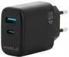 Seinalaadija Mobilis 001363, 45 W, 1 USB A + 1 USB C, must