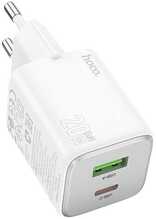 Laadija Hoco N41, USB-A/USB-C, PD 20W, QC3.0, valge