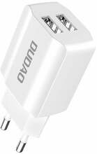 Seinalaadija Dudao DUD-A2-EU-WH, 2xUSB, 2.4A, valge