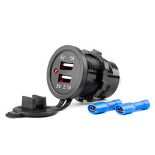 Autolaadija Amio MOD-03, 12/24V, 2x USB, veekindel