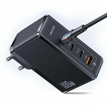 Laadija USAMS T50 3xUSB-C + USB, GaN 100W, must