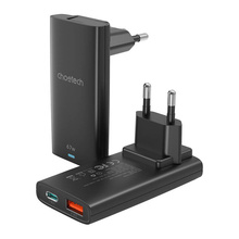 Mini reisi seinalaadija Choetech PD6011, PD65W, USB-A+C, must