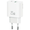 Seinalaadija USAMS CC315 T65, 25W, 1xUSB-C, 1xUSB-A, valge