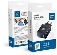 Reisilaadija Blue Star TFB-TC-25WPD, USB-C + USB-A, PD QC4.0, 25 W, must