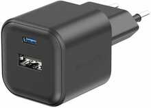 Reisilaadija Swissten GaN, 35W USB-C PD, 27W USB-A QC, must