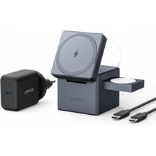 Juhtmevaba laadija Anker Y1811G11 3-in-1 Cube MagSafe, 15W, must/hall