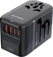 Reisiadapter Blitzwolf BW-TA2, 5in1, 100W, 2xUSB PD, 2xC QC, C GaN