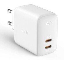 Seinalaadija Aukey PA-B4 Omnia GaN, 2xUSB, 65W, valge