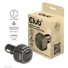 Autolaadija Club 3D CAC-1922, 63 W, USB-A + USB-C