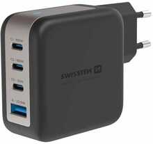 Reisilaadija Swissten GaN 3x USB-C PD 100W, USB-A 18W QC
