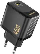 Seinalaadija Dudao A28, 45W, GaN, USB-C, must