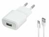 Laadija Forever TC-01, 1x USB 2A, valge, microUSB kaabel