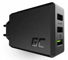 Laadija Green Cell ChargeSource 3, 3xUSB, 30 W, must