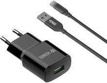 Laadija Yenkee YAC4600, USB A, 12W, 1 m, Lightning kaabel