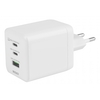 Seinalaadija Deltaco USBC-GAN06, 100 W, 1x USB-A, 2x USB-C, valge