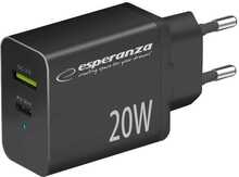 Võrgulaadija Esperanza EZC105K, 20W, must