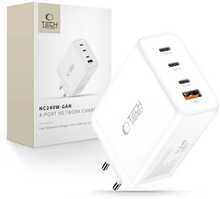 Seinalaadija Tech-Protect NC240W-GAN, 4 porti, PD 240W, QC3.0, valge