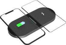 Juhtmevaba laadija Platinet PWCDB, 2x10W, Qi Wireless, must