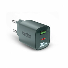 Laadija SBS GaN 30W, USB-C, LCD, helesinine
