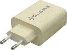 Laadija Tellur TLL151321 Green 38W, Type-C PD20W + USB QC3.0, kreem