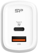 Laadija Silicon Power QM25, USB-C/USB, 30W, valge
