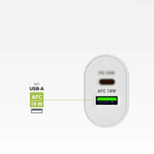 Seinalaadija SBS TETRPD20W, 20W, USB-A, USB-C, valge