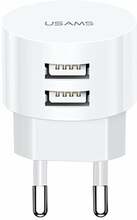 Laadija Usams T20, 2xUSB, 2,1A, 10W, valge