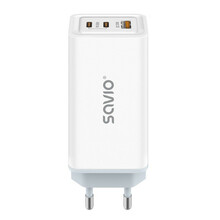 Seinalaadija Savio LA-07 GaN 65W, USB, QC4.0+, PD 3.0, valge