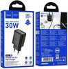 Seinalaadija Hoco N63, 1xUSB-C, 1xUSB, 30W, must