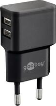Laadija Goobay 44951 Dual USB, 2.4 A, 12 W, must