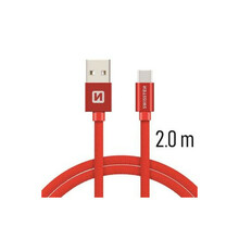 Kaabel Swissten Textile Quick Charge 3.1, USB-C, 2m, punane