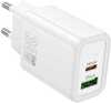 Laadija Hoco N63, USB-A/USB-C, PD30W+QC3.0, valge