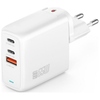 Laadija 4SMARTS GaN Flex 65W, 2xUSB-C + 1xUSB-A, valge
