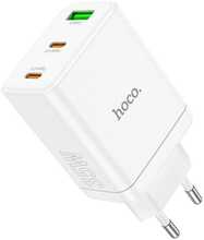 Laadija Hoco N33, 2x USB-C + USB-A, PD QC3.0, 35 W, valge