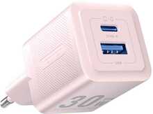 Seinalaadija Vention FEQP0-EU, USB-C + USB-A, 30W, roosa