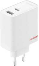 Laadija OnePlus 80W Power Adapter, Type-C + Type-A, valge